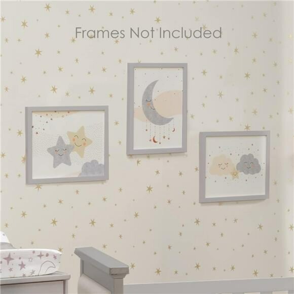 Nursery wall art set moon star cloud prints unframed 11x14 baby room decor - Picture 3 of 5